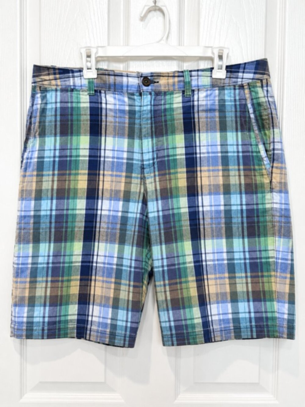 Tommy Bahama Men’s 38 Plaid Linen Tencel Shorts Coastal Preppy Resort